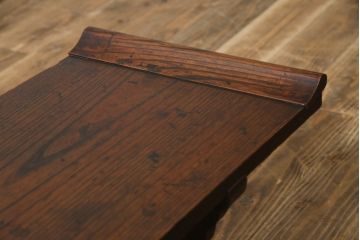 和製アンティーク　総欅(ケヤキ)材　時代の流れを感じる素朴な佇まいが魅力的な文机(ローテーブル、座机、ワークデスク、在宅用、在宅ワーク用)(R-073499)
