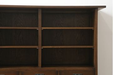 中古　美品!!　ナラ材　モダンな雰囲気が魅力的な水屋箪笥サイドボード(食器棚、収納棚、戸棚、サイドキャビネット)(R-073503)