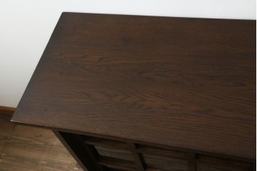 中古　美品!!　ナラ材　モダンな雰囲気が魅力的な水屋箪笥サイドボード(食器棚、収納棚、戸棚、サイドキャビネット)(R-073503)