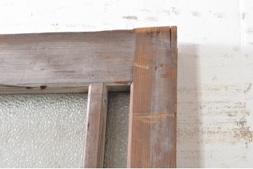 アンティーク建具　どこか懐かしい雰囲気を感じるガラス扉1枚(ドア、ガラス戸)(R-073504)