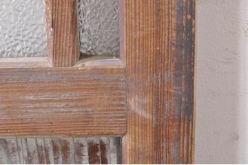アンティーク建具　どこか懐かしい雰囲気を感じるガラス扉1枚(ドア、ガラス戸)(R-073504)