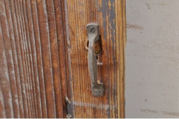 アンティーク建具　どこか懐かしい雰囲気を感じるガラス扉1枚(ドア、ガラス戸)(R-073504)
