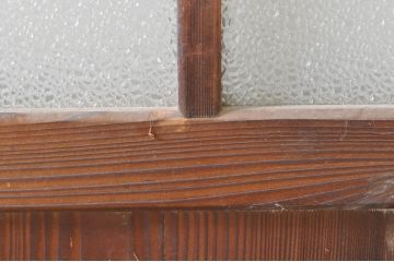 アンティーク建具　どこか懐かしい雰囲気を感じるガラス扉1枚(ドア、ガラス戸)(R-073504)