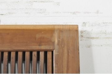 アンティーク建具　珍しい造りのガラス帯が目を惹く風情のある裏障子付き格子戸3枚セット(引き戸、障子戸、ガラス帯戸)(R-073505)