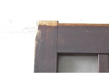ビンテージ建具　和モダンな雰囲気を醸し出す格子入りガラス戸2枚セット(玄関戸、引き戸、格子戸、ヴィンテージ)(R-073507)