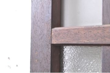 ビンテージ建具　和モダンな雰囲気を醸し出す格子入りガラス戸2枚セット(玄関戸、引き戸、格子戸、ヴィンテージ)(R-073507)