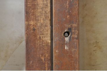 ビンテージ建具　和モダンな雰囲気を醸し出す格子入りガラス戸2枚セット(玄関戸、引き戸、格子戸、ヴィンテージ)(R-073507)