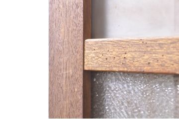 ビンテージ建具　和モダンな雰囲気を醸し出す格子入りガラス戸2枚セット(玄関戸、引き戸、格子戸、ヴィンテージ)(R-073507)