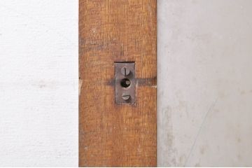 ビンテージ建具　和モダンな雰囲気を醸し出す格子入りガラス戸2枚セット(玄関戸、引き戸、格子戸、ヴィンテージ)(R-073507)