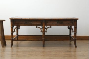 中古　美品　THEODORE ALEXANDER(セオドア・アレキサンダー)　オリエンタルな雰囲気漂うローテーブル(センターテーブル、リビングテーブル、英国)(R-073517)