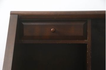 中古　美品!!　松本民芸家具　T型　シックで上品な佇まいが魅力のライティングビューロー(ワークデスク、簿記机、在宅用、在宅ワーク用、収納棚、戸棚)(R-073527)