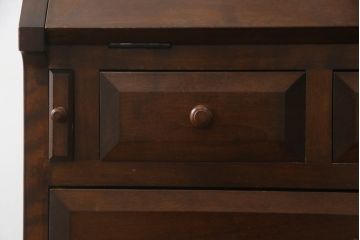 中古　美品!!　松本民芸家具　T型　シックで上品な佇まいが魅力のライティングビューロー(ワークデスク、簿記机、在宅用、在宅ワーク用、収納棚、戸棚)(R-073527)