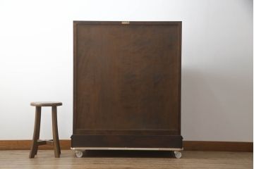 中古　美品!!　松本民芸家具　T型　シックで上品な佇まいが魅力のライティングビューロー(ワークデスク、簿記机、在宅用、在宅ワーク用、収納棚、戸棚)(R-073527)