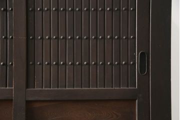 和製アンティーク　長い歳月を重ねた味わいが魅力の三尺水屋箪笥(重ね箪笥、食器棚、収納棚、重ね戸棚、時代箪笥、茶箪笥、キャビネット)(R-073528)