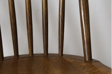 【★K様ご決済用】中古　柏木工　ゆったりとした座り心地が魅力的なウィンザーチェア(ウインザーチェア、かしわ木工、KASHIWA、ダイニングチェア、板座チェア、椅子、イス)(R-073559)
