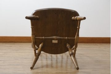 【★K様ご決済用】中古　柏木工　ゆったりとした座り心地が魅力的なウィンザーチェア(ウインザーチェア、かしわ木工、KASHIWA、ダイニングチェア、板座チェア、椅子、イス)(R-073559)