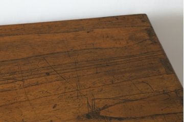 和製アンティーク　前面黒柿　独特な杢目が目を惹く二段重ねの茶箪笥(茶棚、収納棚、戸棚)(R-073560)