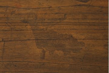 和製アンティーク　前面黒柿　独特な杢目が目を惹く二段重ねの茶箪笥(茶棚、収納棚、戸棚)(R-073560)