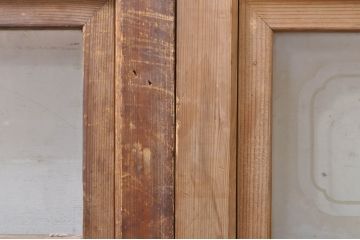 ビンテージ建具　どこか懐かしい雰囲気漂うガラス戸4枚セット(引き戸、ヴィンテージ)(R-073565)