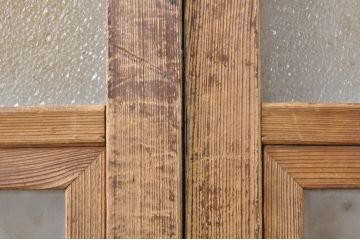 ビンテージ建具　どこか懐かしい雰囲気漂うガラス戸4枚セット(引き戸、ヴィンテージ)(R-073565)