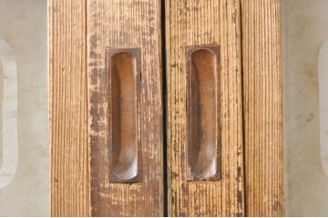 ビンテージ建具　どこか懐かしい雰囲気漂うガラス戸4枚セット(引き戸、ヴィンテージ)(R-073565)