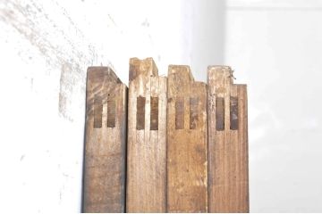 ビンテージ建具　どこか懐かしい雰囲気漂うガラス戸4枚セット(引き戸、ヴィンテージ)(R-073565)