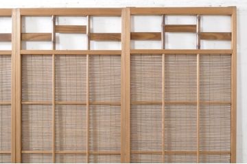 ビンテージ建具　涼しげな和の空間を演出する幅狭夏戸4枚セット(引き戸、簾戸、簀戸、葭戸、すど、夏障子、ヴィンテージ)(R-073566)
