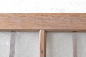 アンティーク建具　落ち着いた和の雰囲気を演出する組子入りガラス戸2枚セット(引き戸)(R-073570)