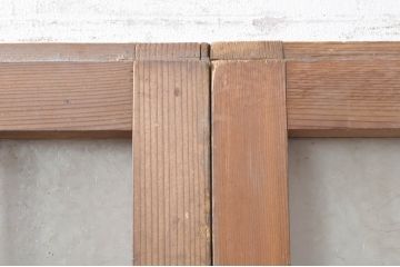 アンティーク建具　落ち着いた和の雰囲気を演出する組子入りガラス戸2枚セット(引き戸)(R-073570)