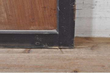 アンティーク建具　鏡板　欅(ケヤキ)材　風情のある佇まいが魅力的な幅広格子帯戸2枚セット(引き戸、格子戸)(R-073571)