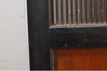アンティーク建具　鏡板　欅(ケヤキ)材　風情のある佇まいが魅力的な幅広格子帯戸2枚セット(引き戸、格子戸)(R-073572)