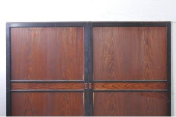 アンティーク建具　落ち着いた和の空間を演出する幅広帯戸2枚セット(引き戸、板戸)(R-073576)