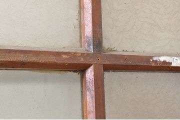アンティーク建具　レトロな空間づくりにオススメのガラス戸1枚(引き戸)(R-073577)