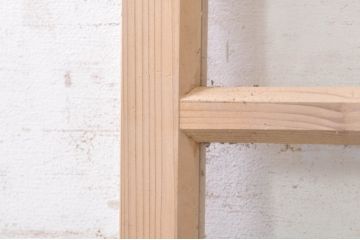 アンティーク建具　素朴な木味が魅力的なガラス窓2枚セット(引き戸、ガラス戸)(R-073578)