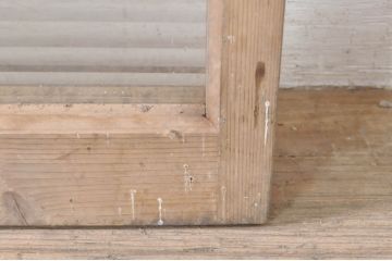 アンティーク建具　素朴な木味が魅力的なガラス窓2枚セット(引き戸、ガラス戸)(R-073578)