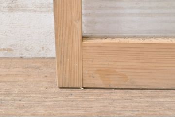 アンティーク建具　素朴な木味が魅力的なガラス窓2枚セット(引き戸、ガラス戸)(R-073578)