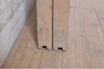 アンティーク建具　素朴な木味が魅力的なガラス窓2枚セット(引き戸、ガラス戸)(R-073578)
