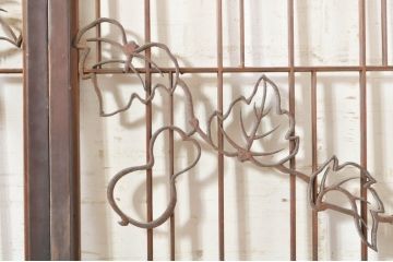 アンティーク建具　ひょうたんの繊細な意匠が趣溢れる障子窓2枚セット(引き戸、障子戸、窓)(R-073579)