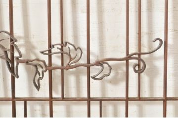 アンティーク建具　ひょうたんの繊細な意匠が趣溢れる障子窓2枚セット(引き戸、障子戸、窓)(R-073579)