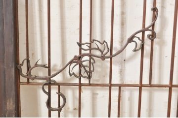 アンティーク建具　ひょうたんの繊細な意匠が趣溢れる障子窓2枚セット(引き戸、障子戸、窓)(R-073579)
