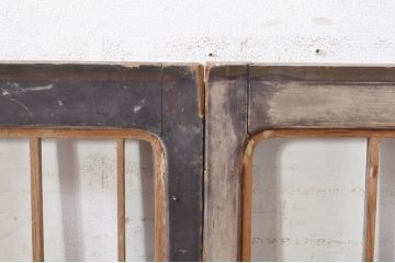 アンティーク建具　ひょうたんの繊細な意匠が趣溢れる障子窓2枚セット(引き戸、障子戸、窓)(R-073579)