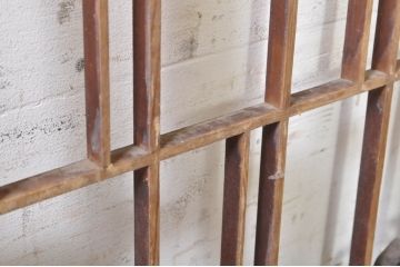 アンティーク建具　ひょうたんの繊細な意匠が趣溢れる障子窓2枚セット(引き戸、障子戸、窓)(R-073579)