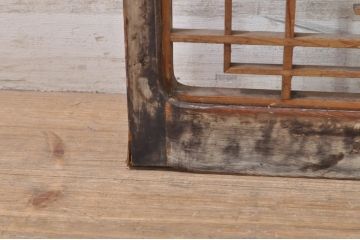 アンティーク建具　ひょうたんの繊細な意匠が趣溢れる障子窓2枚セット(引き戸、障子戸、窓)(R-073579)