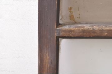 アンティーク建具　ノスタルジックな雰囲気漂う小さなガラス扉1枚(窓、木製扉、ドア)(R-073580)