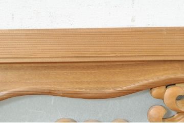 ビンテージ建具　華やかな菊のデザインが素敵な彫刻欄間1枚(明かり取り、明り取り、ヴィンテージ)(R-073581)
