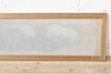 ビンテージ建具　華やかな菊のデザインが素敵な彫刻欄間1枚(明かり取り、明り取り、ヴィンテージ)(R-073581)