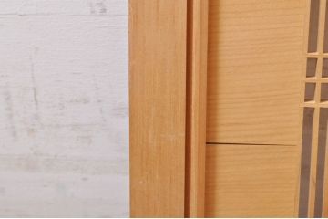 ビンテージ建具　繊細な格子が目を惹く凝った造り込みの筬欄間2枚セット(格子欄間、明かり取り、明り取り、オサランマ、おさらんま、ヴィンテージ)(R-073582)