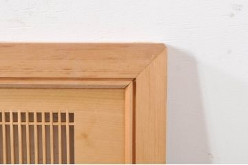 ビンテージ建具　繊細な格子が目を惹く凝った造り込みの筬欄間2枚セット(格子欄間、明かり取り、明り取り、オサランマ、おさらんま、ヴィンテージ)(R-073582)