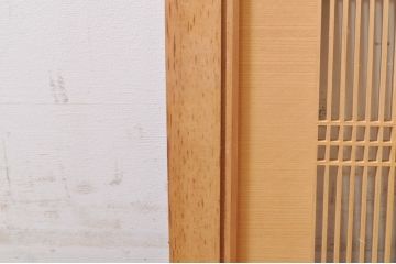 ビンテージ建具　繊細な格子が目を惹く凝った造り込みの筬欄間2枚セット(格子欄間、明かり取り、明り取り、オサランマ、おさらんま、ヴィンテージ)(R-073582)