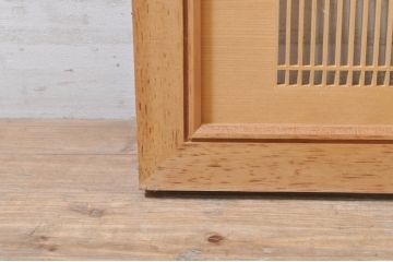 ビンテージ建具　繊細な格子が目を惹く凝った造り込みの筬欄間2枚セット(格子欄間、明かり取り、明り取り、オサランマ、おさらんま、ヴィンテージ)(R-073582)
